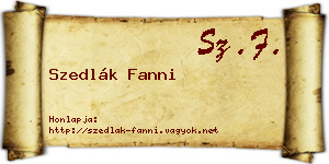 Szedlák Fanni névjegykártya