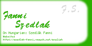 fanni szedlak business card